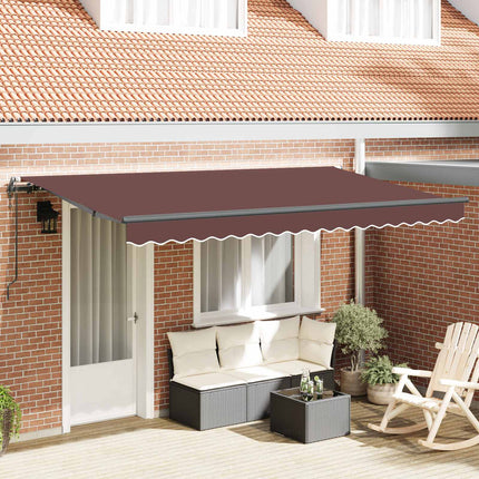 Utfällbar markis Brun 400 x 200 cm tyg