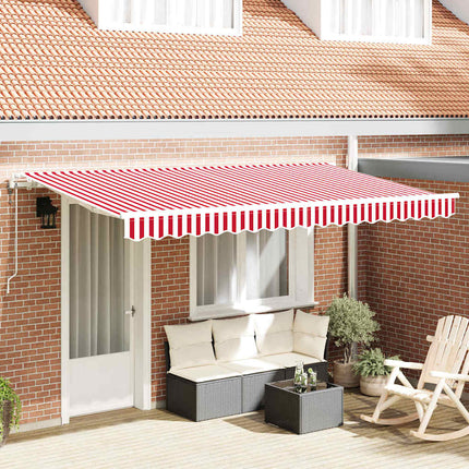 Utfällbar markis Röd 400 x 200 cm tyg