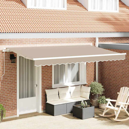 Utfällbar markis Beige 400 x 200 cm tyg
