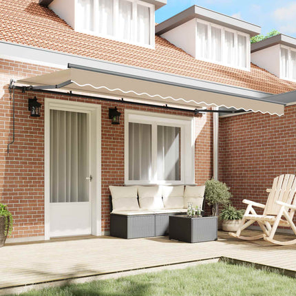 Utfällbar markis Beige 400 x 200 cm tyg
