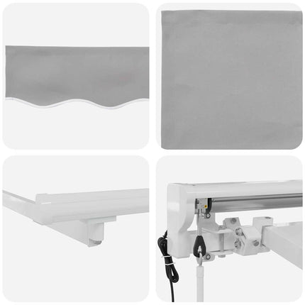 Markisram Ljusgrå 400 x 200 cm Polyester med PU-beläggning