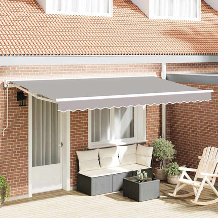 Markisram Ljusgrå 400 x 200 cm Polyester med PU-beläggning