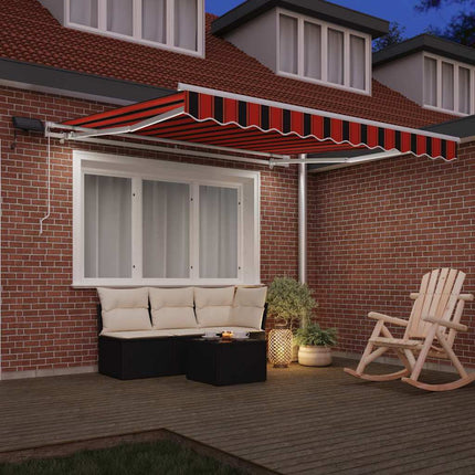 Utdragbar markis orange och brun 300 x 250 cm Duk och Aluminium