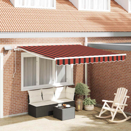 Utdragbar markis orange och brun 300 x 250 cm Duk och Aluminium