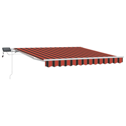 Utfällbar markis orange och brun 300 x 250 cm Tyger och Stål