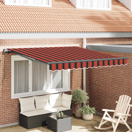Utfällbar markis orange och brun 300 x 250 cm