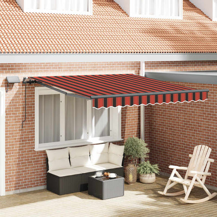 Utdragbar markis orange och brun 300 x 250 cm Duk och Aluminium