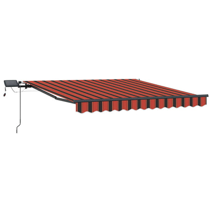 Utfällbar markis orange och brun 300 x 250 cm tyg