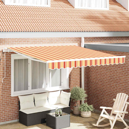Utdragbar markis Gul och Orange 300 x 250 cm Duk och Aluminium