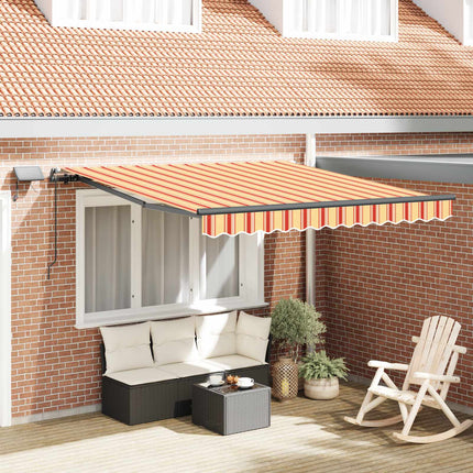 Utdragbar markis Gul och Orange 300 x 250 cm Duk och Aluminium