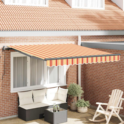 Utdragbar markis Gul och Orange 300 x 250 cm Duk och Aluminium