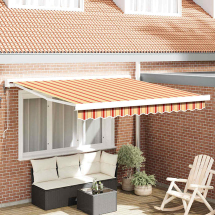 Utdragbar markis Gul och Orange 300 x 250 cm Tyg och Metall