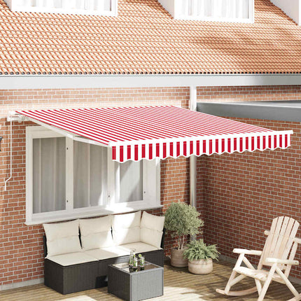Utdragbar markis Röd och Vit 300 x 250 cm