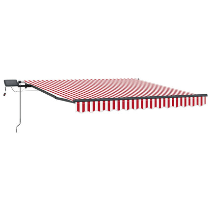 Utdragbar markis Röd och Vit 300 x 250 cm Duk och Aluminium
