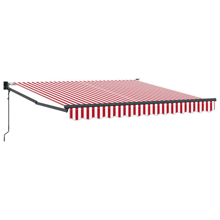 Utdragbar markis Röd och Vit 300 x 250 cm Polyester och metall