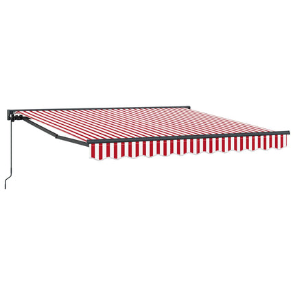 Markisram Röd och Vit 300 x 250 cm Polyester med PU-beläggning