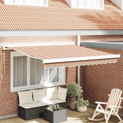 Utfällbar markis Flerfärgsdesign 300 x 250 cm Tyg och Metall