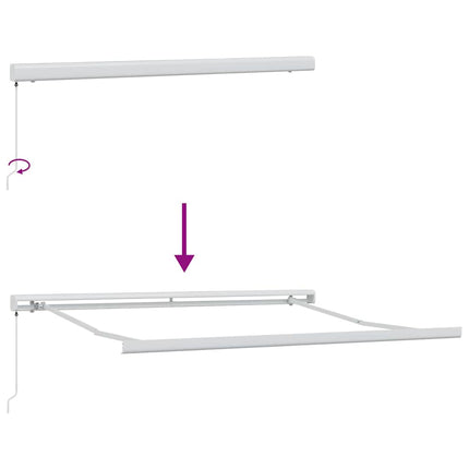 Utfällbar markis Flerfärgsdesign 300 x 250 cm Tyg och Metall