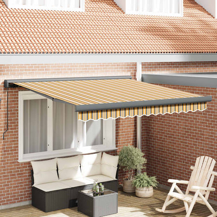 Utfällbar markis Flerfärgsdesign 300 x 250 cm Tyg och Metall