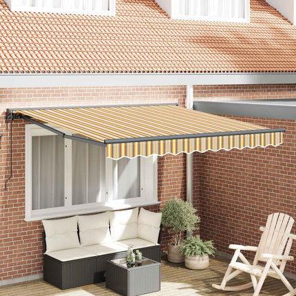 Markisram Gul och Grå 300 x 250 cm Polyester med PU-beläggning