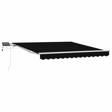Utfällbar markis Svart 300 x 250 cm Tyger och Stål