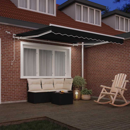 Utdragbar markis Svart 300 x 250 cm Polyester
