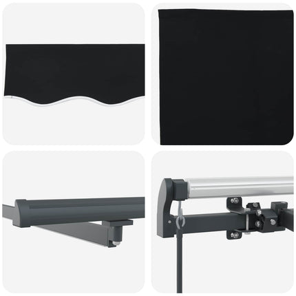Utfällbar markis Svart 300 x 250 cm tyg