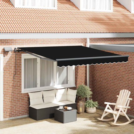 Utdragbar markis Svart 300 x 250 cm Duk och Aluminium