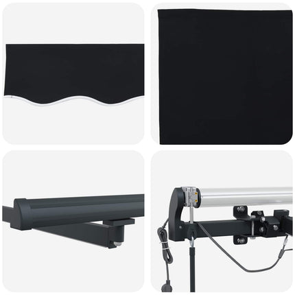 Utdragbar markis Svart 300 x 250 cm Polyester