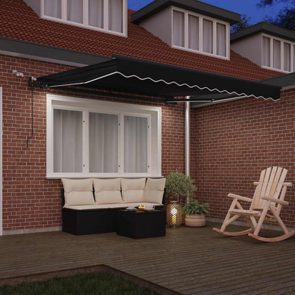 Markis tyg Svart 300 x 250 cm Polyester