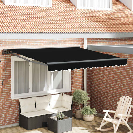 Markisram Svart 300 x 250 cm Polyester med PU-beläggning