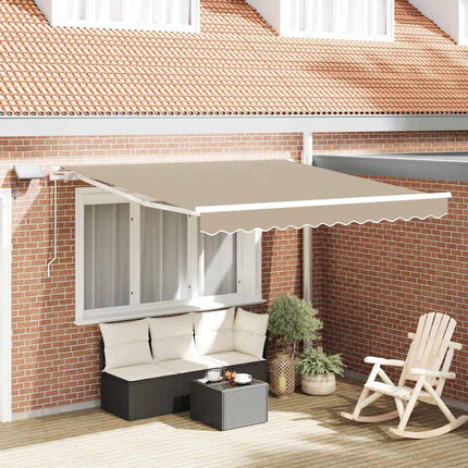 Utfällbar markis Beige 300 x 250 cm Tyger och Stål