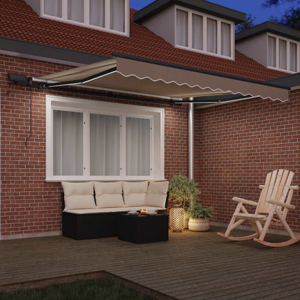 Utdragbar markis Beige 300 x 250 cm Duk och Aluminium