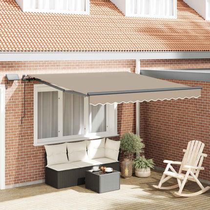 Utdragbar markis Beige 300 x 250 cm Duk och Aluminium