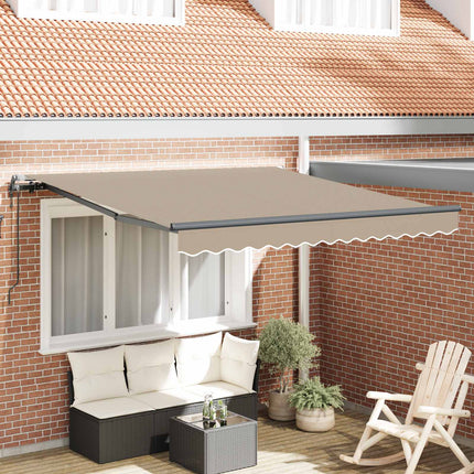 Utfällbar markis Beige 300 x 250 cm Duk och Aluminium