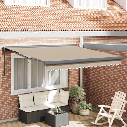 Markis Beige 300 x 250 cm Polyester och aluminium