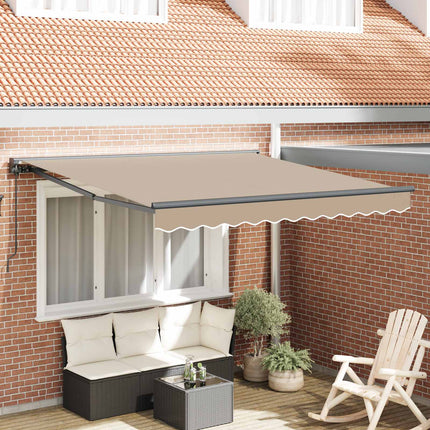 Markisram Beige 300 x 250 cm Polyester med PU-beläggning