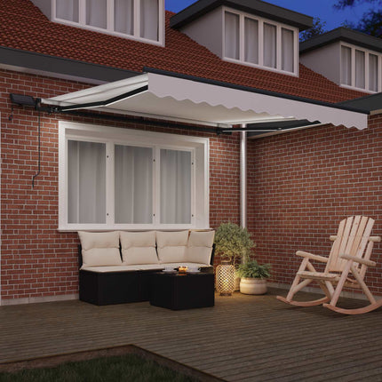 Utfällbar markis Vit 300 x 250 cm tyg