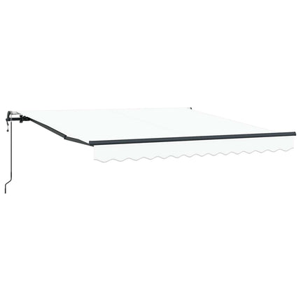 Utfällbar markis Vit 300 x 250 cm Duk och Aluminium