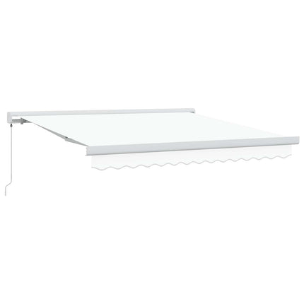 Utfällbar markis Vit 300 x 250 cm Tyg och Metall