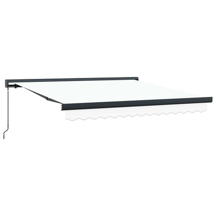 Utfällbar markis Vit 300 x 250 cm Tyg och Metall