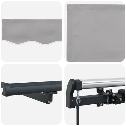 Utfällbar markis Ljusgrå 300 x 250 cm Polyester och Stål