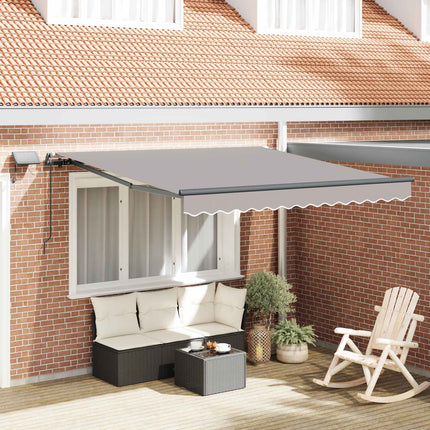 Utdragbar markis Ljusgrå 300 x 250 cm Duk och Aluminium