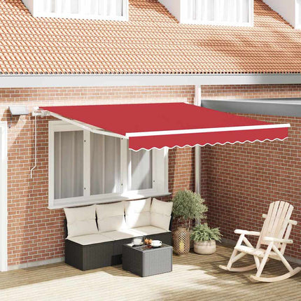Utfällbar markis Röd 300 x 250 cm Tyger och Stål