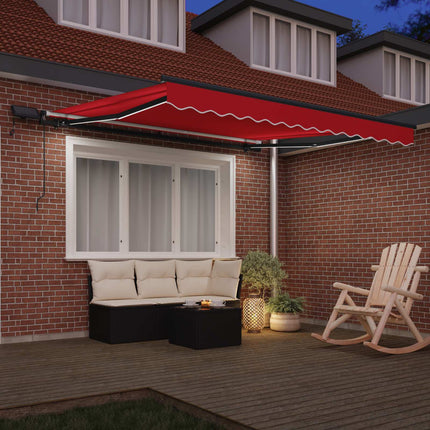 Utdragbar markis Röd 300 x 250 cm Duk och Aluminium