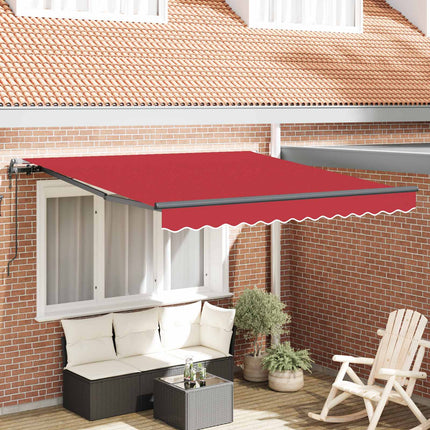 Utfällbar markis Röd 300 x 250 cm Duk och Aluminium