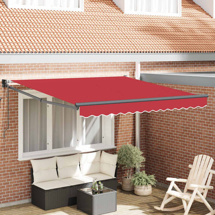 Utdragbar markis Röd 300 x 250 x 165 cm Polyester och metall