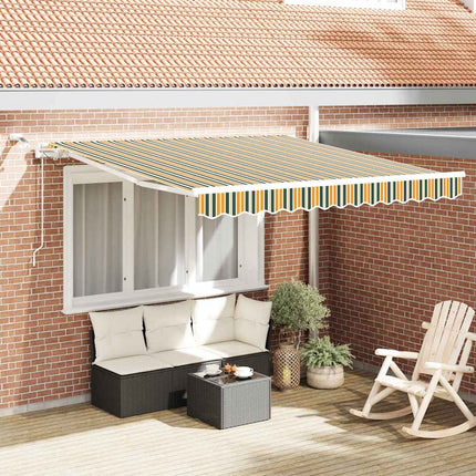 Utdragbar markis Grön och Gul 300 x 250 cm Polyester