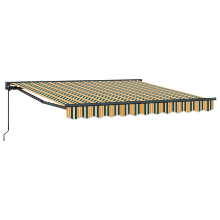 Markisram Grön och Gul 300 x 250 cm Polyester med PU-beläggning
