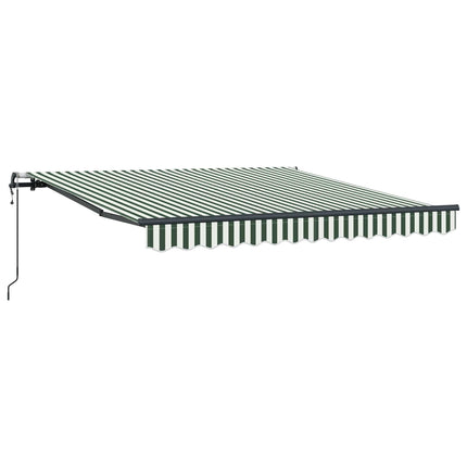 Utfällbar markis Grön och Vit 300 x 250 cm Duk och Aluminium